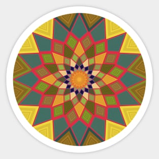 Yellow mandala folklore art Sticker